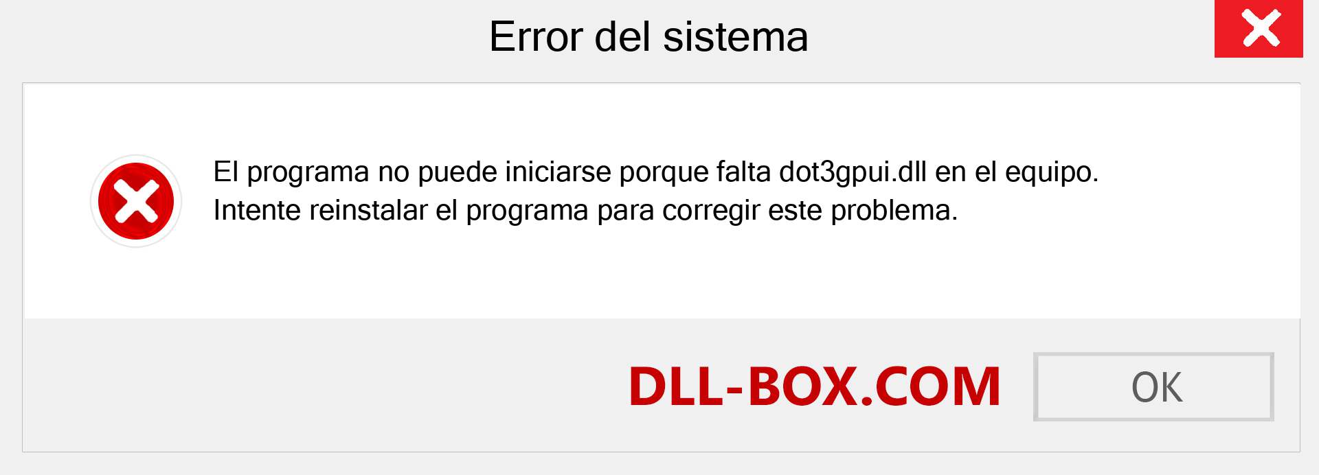 ¿Falta el archivo dot3gpui.dll ?. Descargar para Windows 7, 8, 10 - Corregir dot3gpui dll Missing Error en Windows, fotos, imágenes